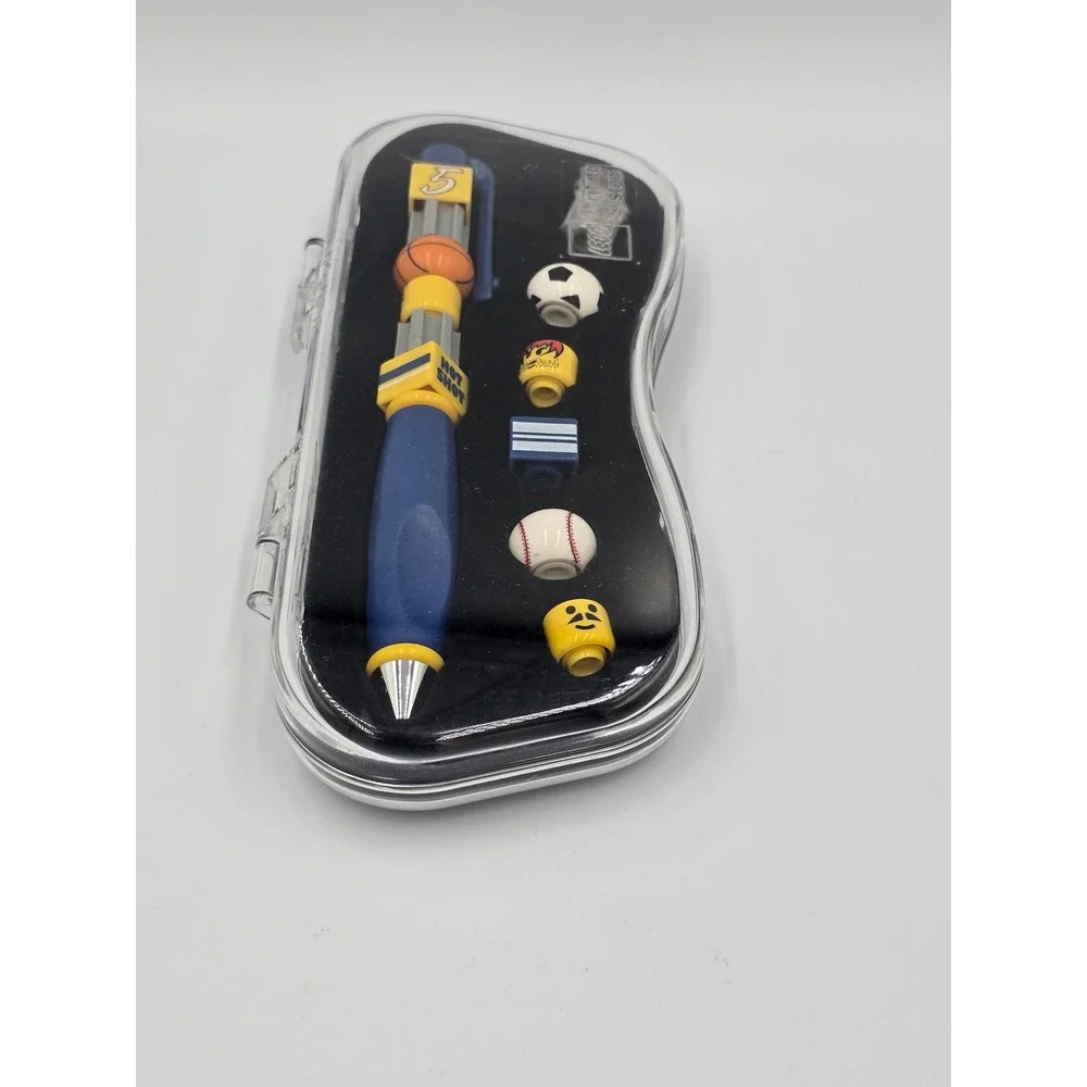 LEGO Writing System Sports Theme Customizable Ballpoint Pen Set with Case